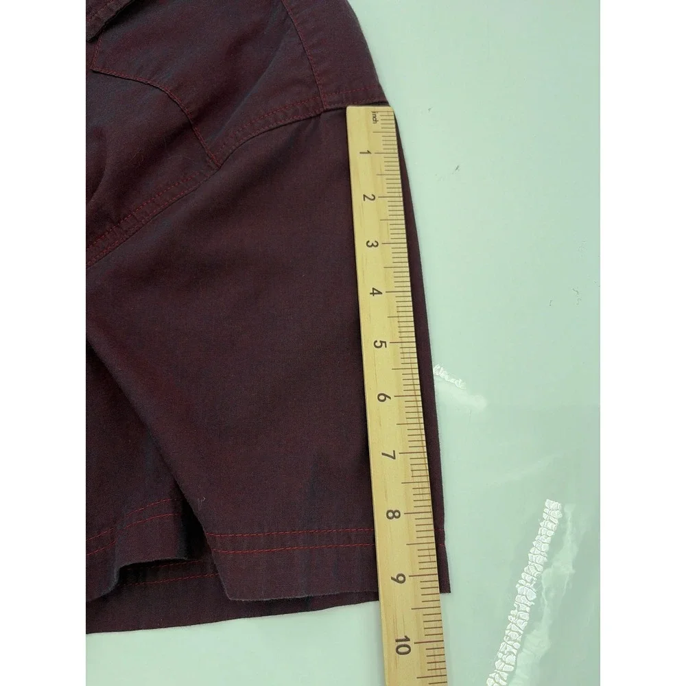 Levis Mens XXL Western Shirt Short Sleeve Burgundy Maroon Button Up 117508
